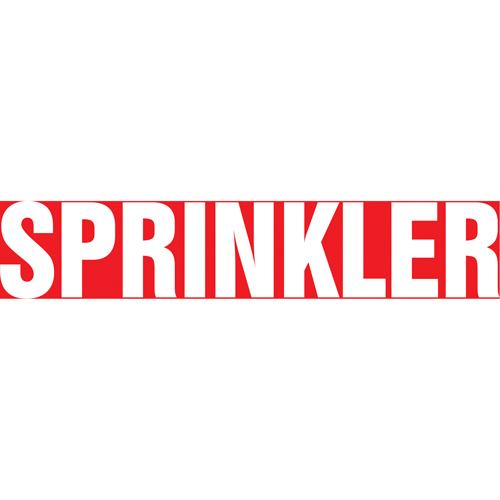 "Sprinkler" Pipe Marker, Self-Adhesive, 1-1/2" H x 8" W, White on Red Moffatt Supply & Specialties