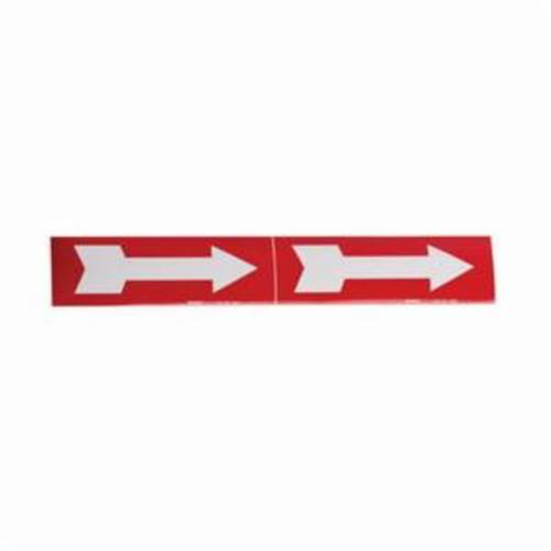 Arrow Pipe Markers, Self-Adhesive, 2-1/4" H x 7" W, White on Red Moffatt Supply & Specialties