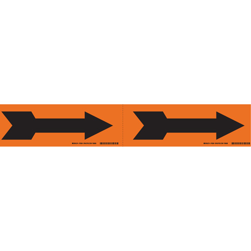 Arrow Pipe Markers, Self-Adhesive, 2-1/4" H x 7" W, Black on Orange Moffatt Supply & Specialties