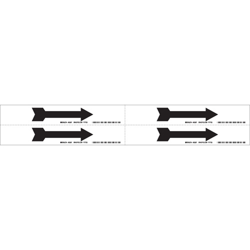 Arrow Pipe Marker, Self-Adhesive, 1-1/8" H x 7" W, Black on White Moffatt Supply & Specialties