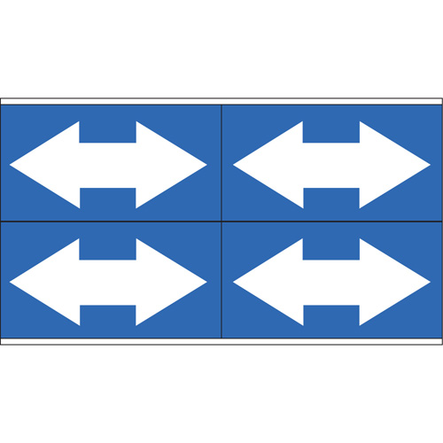 Dual Direction Arrow Pipe Markers, Self-Adhesive, 1-1/8" H x 7" W, White on Blue Moffatt Supply & Specialties