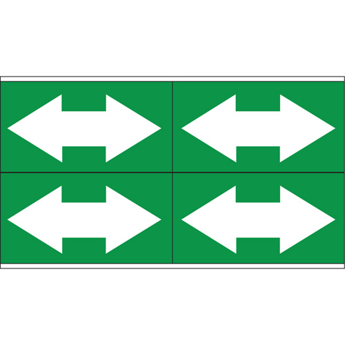 Dual Direction Arrow Pipe Markers, Self-Adhesive, 1-1/8" H x 7" W, White on Green Moffatt Supply & Specialties