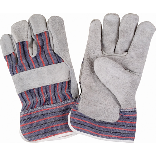 Rugged Fitters Gloves, Large, Split Cowhide Palm, Cotton Inner Lining Moffatt Supply & Specialties