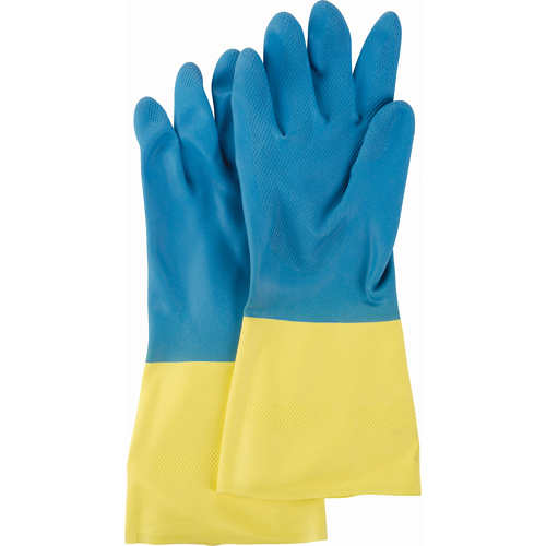 Two Tone NS53 Gloves, Size Medium/8, 13" L, Neoprene/Rubber Latex, Flock-Lined Inner Lining, 28-mil Moffatt Supply & Specialties