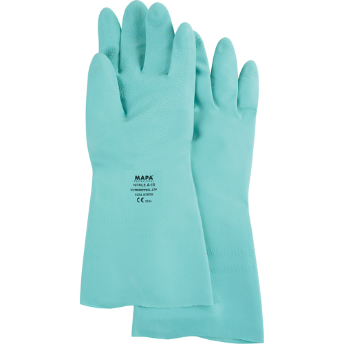 StanSolv&reg; Z-Pattern Grip Gloves, Size Large/9, 13" L, Nitrile, 15-mil Moffatt Supply & Specialties
