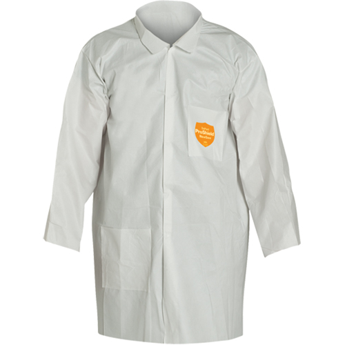 ProShield&reg; 60 Lab Coat, Microporous/Polypropylene, White, Medium Moffatt Supply & Specialties