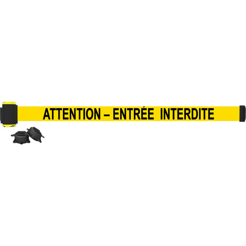 Wall Mount Barrier, Plastic, Magnetic Mount, 7', Black and Yellow Tape Moffatt Supply & Specialties