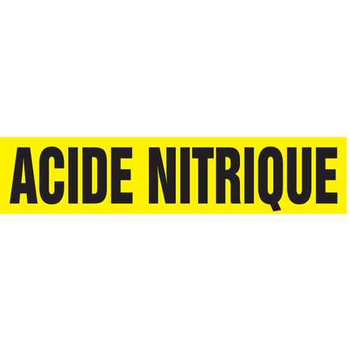 "Acide Nitrique" Pipe Markers, Self-Adhesive, 2-1/2" H x 12" W, Black on Yellow Moffatt Supply & Specialties
