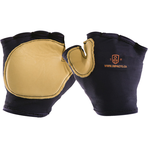 Gant antichoc sans doigts &agrave; prise d'outil, main gauche, Taille T-petit, Paume Cuir fleur Moffatt Supply & Specialties