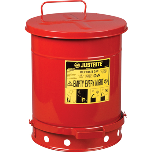 Oily Waste Cans, FM Approved/UL Listed, 10 US gal., Red Moffatt Supply & Specialties