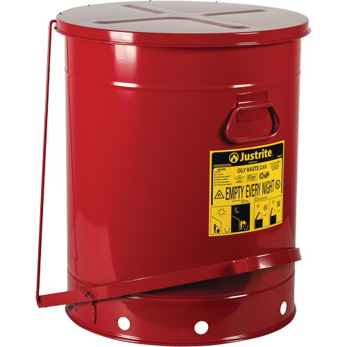Oily Waste Cans, FM Approved/UL Listed, 21 US gal., Red Moffatt Supply & Specialties