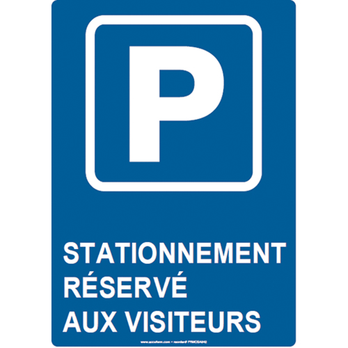 Panneau de stationnement r&eacute;serv&eacute;, 14" x 10", Aluminium, Français avec pictogramme Moffatt Supply & Specialties
