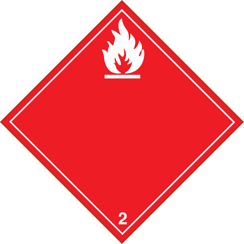Plaque-&eacute;tiquette TMD pour gaz inflammables, Plastique Moffatt Supply & Specialties