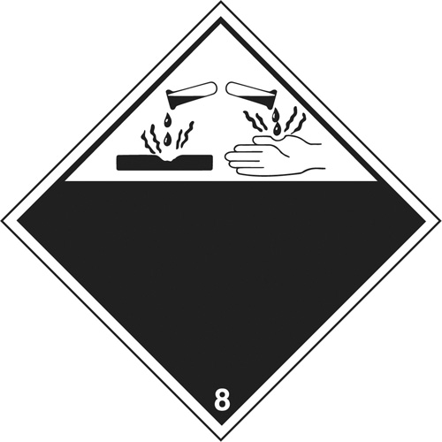 Plaque-&eacute;tiquette TMD mati&egrave;res corrisives, Plastique Moffatt Supply & Specialties