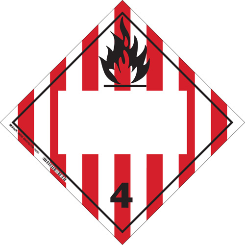Flammable Solids TDG Placard, Adhesive Vinyl Moffatt Supply & Specialties