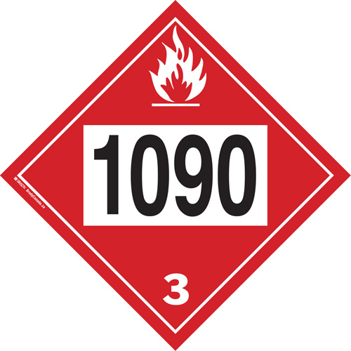 1090 Acetone Flammable Liquid TDG Placard, Plastic Moffatt Supply & Specialties