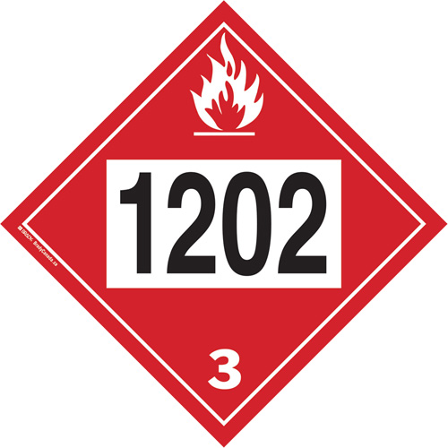 1202 Fuel Oil Flammable Liquid TDG Placard, Plastic Moffatt Supply & Specialties