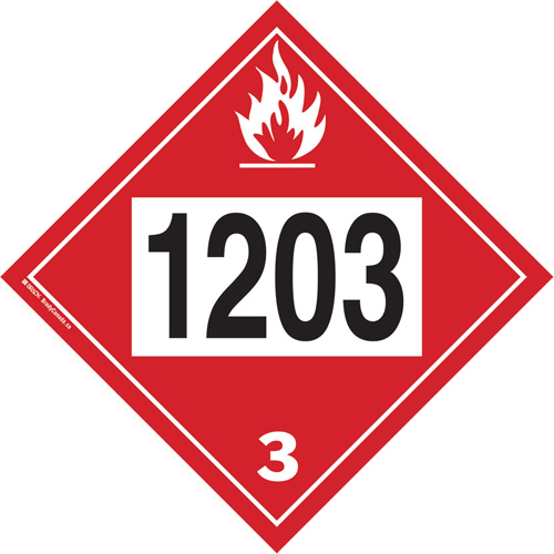 1203 Gasohol & Gasoline Flammable Liquid TDG Placard, Plastic Moffatt Supply & Specialties