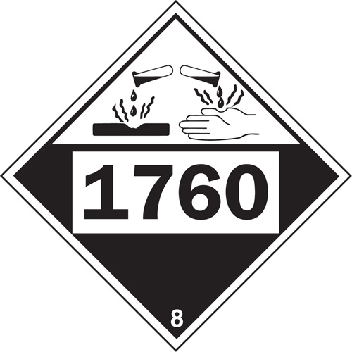 1760 Aluminum Phosphate Corrosive Materials TDG Placard, Plastic Moffatt Supply & Specialties