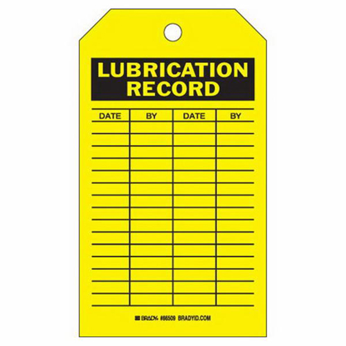 &eacute;tiquettes registres de lubrifications, Polyester, 4" la x 7" h, Anglais Moffatt Supply & Specialties