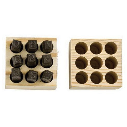Number Steel Stamp Punch Set, # 4/6/3/2/1/8/9/7/5, 1/4" Moffatt Supply & Specialties