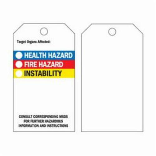 Self-Laminating Right-To-Know Tags, Polyester, 3" W x 5-3/4" H, English Moffatt Supply & Specialties