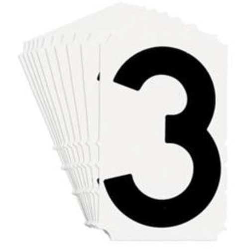 Quick-Align&reg; Individual Gothic Number and Letter Labels, 3, 4" H, Black Moffatt Supply & Specialties