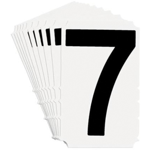 Quick-Align&reg; Individual Gothic Number & Letter Labels, 7, 4" H, Black on White Moffatt Supply & Specialties