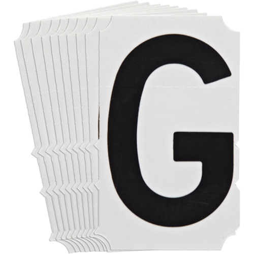Quick-Align&reg; Individual Gothic Number and Letter Labels, G, 4" H, Black Moffatt Supply & Specialties