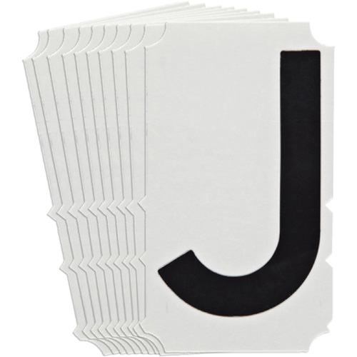 Quick-Align&reg;Individual Gothic Number and Letter Labels, J, 4" H, Black Moffatt Supply & Specialties