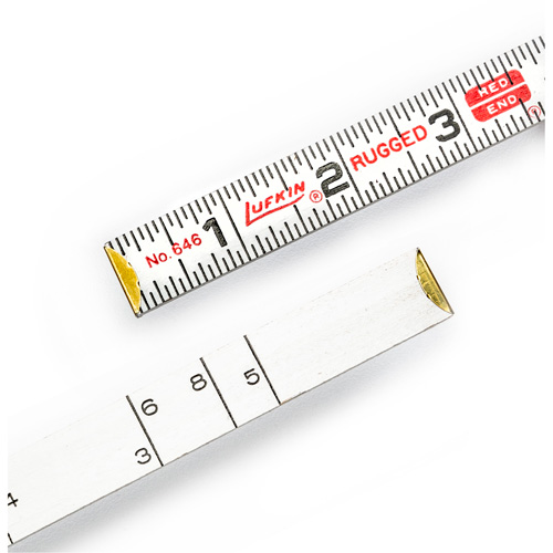 R&egrave;gle de maçon Red End, 6' lo, Bois, Graduations de 1/16" Moffatt Supply & Specialties