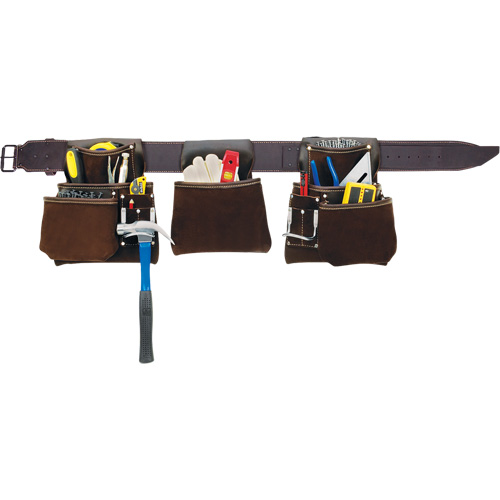 Deluxe Contactor's Tool Belt, Leather, Tan Moffatt Supply & Specialties