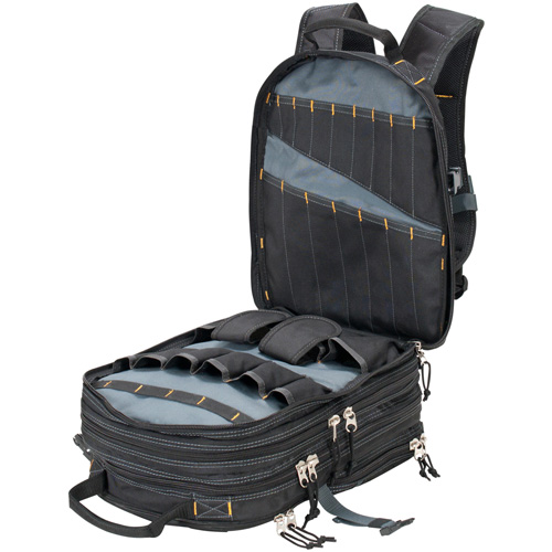 75-Pocket Tool Backpacks, 13" L x 17-1/2" W, Black, Nylon Moffatt Supply & Specialties
