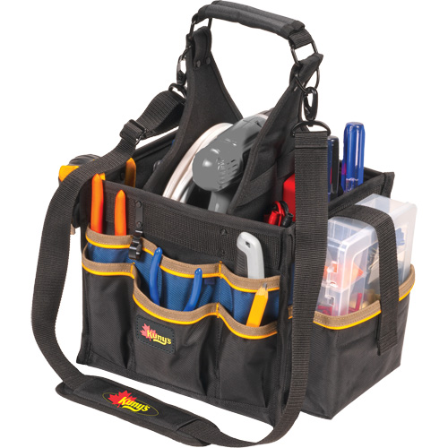 Large Electrical & Maintenance Tool Carrier, Polyester, 23 Pockets, Black Moffatt Supply & Specialties