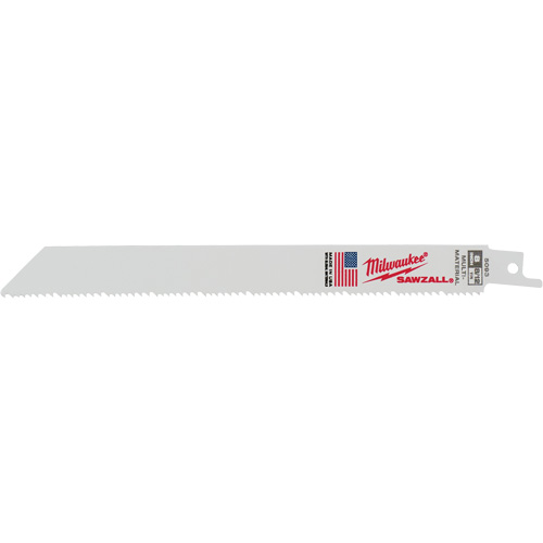 Lames de scie alternative Sawzall, Bim&eacute;tal, 8-12 Dents par pouce, 8" lo x 3/4" la Moffatt Supply & Specialties