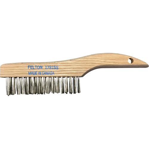 Brosses de nettoyage &agrave; manche en patin, Acier inoxydable, 4 x 16 rangs de fils, Longueur 10" Moffatt Supply & Specialties