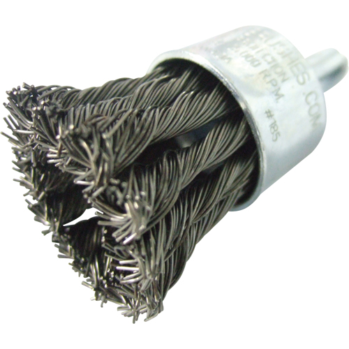 Knotted Wire End Brushes, 1" Dia., 0.020" Wire Dia., 1/4" Shank Moffatt Supply & Specialties