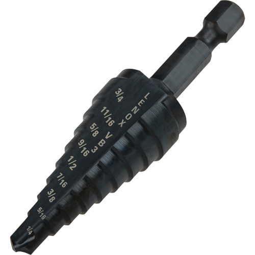 #3 Step Drill Bit, 1/4" - 3/4" , 1/16" Increments, High Speed Steel Moffatt Supply & Specialties
