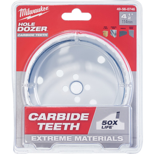 Hole Dozer Carbide Hole Saw, 4-1/2", 1-5/8" Depth of Cut, Carbide Moffatt Supply & Specialties