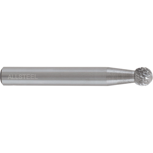 AllSteel Ball Shape Carbide Burr, SD-1, 1/4" Dia., 1/4" Shank, 7/32" Depth of Cut Moffatt Supply & Specialties
