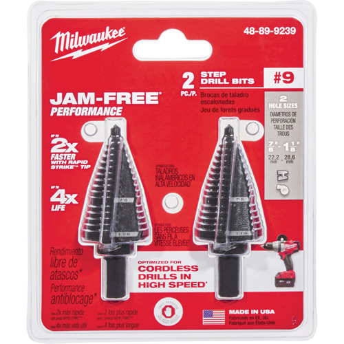 Forets &eacute;tag&eacute;s #9, 7/8" - 1-1/8", Incr&eacute;ments de 1/4", Acier rapide Moffatt Supply & Specialties