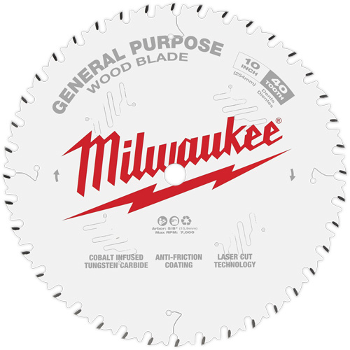 General Purpose Circular Saw Blade, 10", 40 Teeth, Wood Use Moffatt Supply & Specialties
