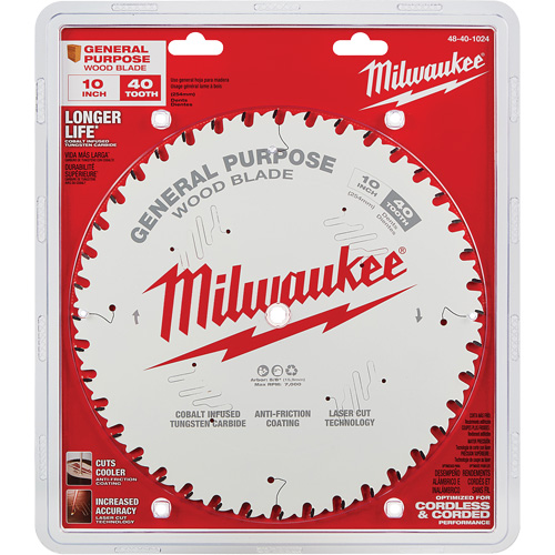 General Purpose Circular Saw Blade, 10", 40 Teeth, Wood Use Moffatt Supply & Specialties