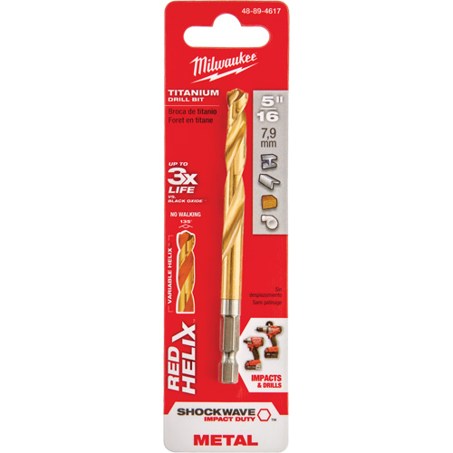 Foret Shockwave, 5/16", Titane, Cannelure 2-39/64", Pointe de 135° Moffatt Supply & Specialties
