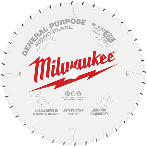 General Purpose Circular Saw Blade, 8-1/2", 40 Teeth, Wood Use Moffatt Supply & Specialties