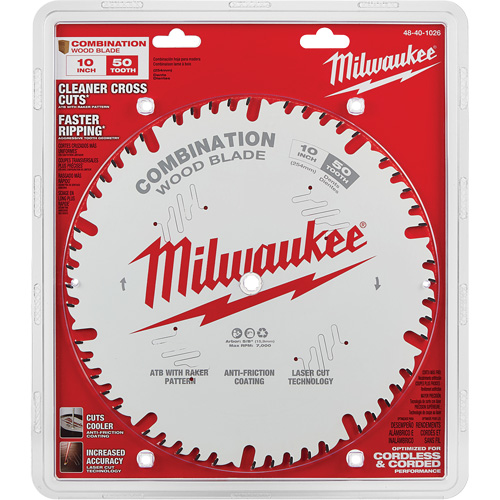 Combination Circular Saw Blade, 10", 50 Teeth, Wood Use Moffatt Supply & Specialties