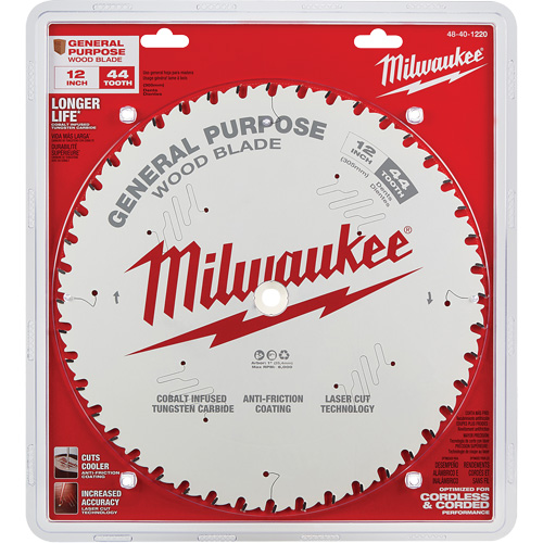 General Purpose Circular Saw Blade, 12", 44 Teeth, Wood Use Moffatt Supply & Specialties