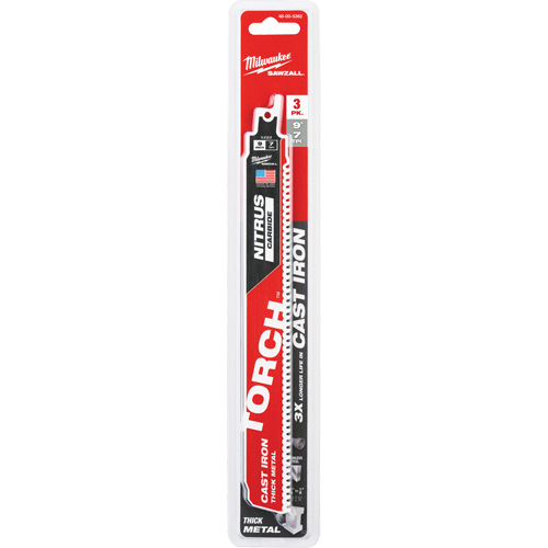 Lames de scie alternative Sawzall Torch, Carbure, 7 Dents par pouce, 9" lo x 2" la Moffatt Supply & Specialties
