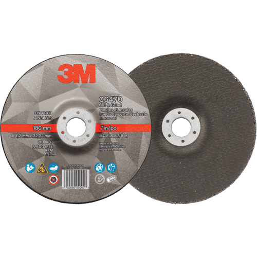 Cut & Grind Wheel, 7" x 1/8", 7/8" Arbor, Type 27, Ceramic Moffatt Supply & Specialties