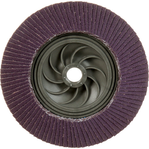 Disque &agrave; lamelles &agrave; changement rapide 769F, 5" x 5/8"-11, Type 29, Grain 120+, C&eacute;ramique Moffatt Supply & Specialties
